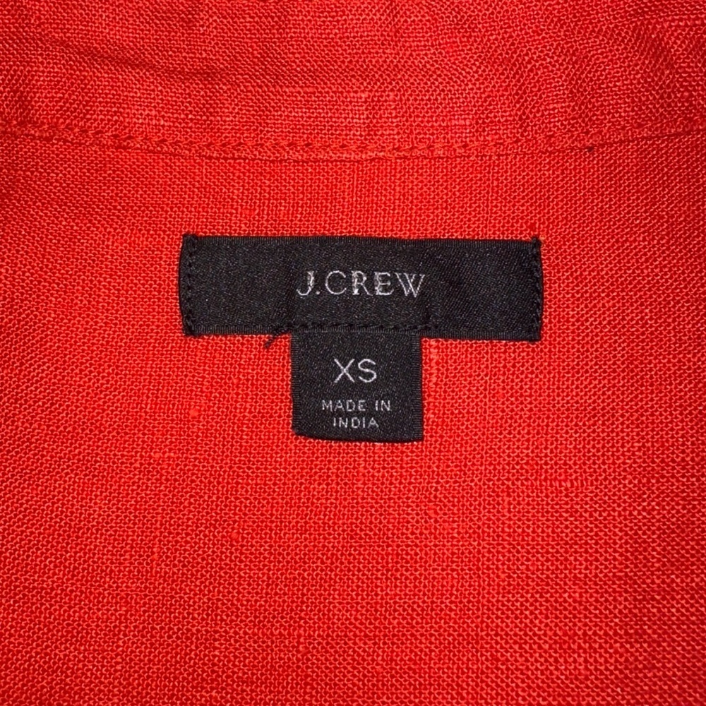 J.Crew 100% Linen Tunic Shirt In Brilliant Sunset - Picture 8 of 9